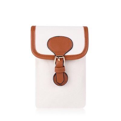 China 2021 new style Anti-fall cross body phone bag with shoulder strap canvas casual phone pocket for sale