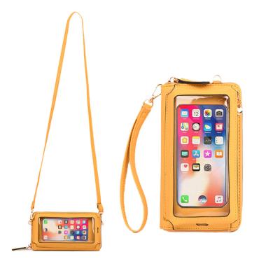 China 2021 Cross Small - Body Shoulder Handbag Purse Touch Screen Phone Anti-fall OLEI PU Wallet Mobile Phone Bag Bag for sale