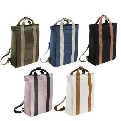 China Wholesale Anti-theft Tote Fashion Backpack Canvas Convertible Custom Printed Logo Laptop Women Backpack For Outdoor Travel for sale