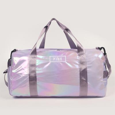 China Custom Logo Waterproof Womens Gym Bag Multifunctional Durable Gym Bag Pink Portable Waterproof Gym Small Duffel Bag for sale