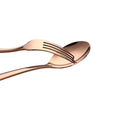 China Nice Rose Gold Cutlery matte plated elegant viable for sale