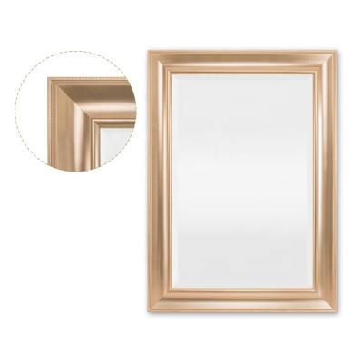 China European Minimalist Metal Texture Manufacturer Customized HOFINE Simple Bathroom Mirror With Frame Hotel Porch Decorative Mirror for sale