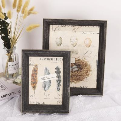 China Wholesale Simplicity HOFINE Wholesale Custom Size MDF Picture Wooden Photo Frame Cheap With Wall Hanging for sale