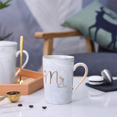 China Factory Stocked Wholesale Large Mug Coffee Ceramic Marble Tea Mug for sale