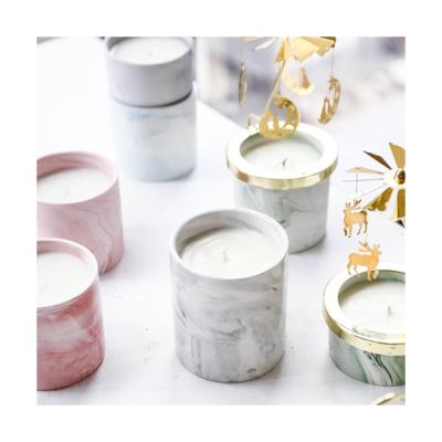 China Aromatherapy Multifunctional Unique Ceramic Candle Jar Cup Home Decor Marble Cup Design Decoration Candle Home Cup for sale