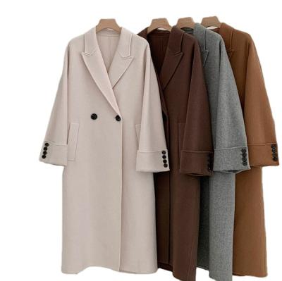 China Women's Turn-Down Collar Wool Breathable Trench Coat And Shearing Jackets Winter Thick Warm Coats For Woman for sale