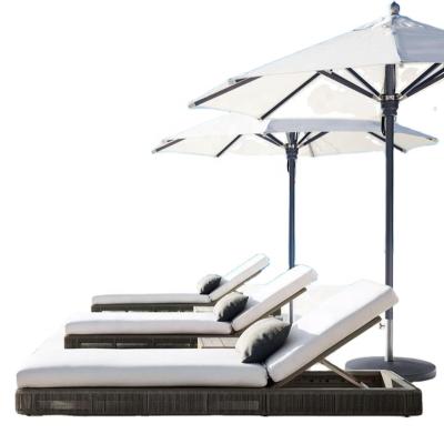 China Modern Italian Garden Set All Weather Outdoor Furniture Hotel Pool Sun Lounger Beach Deck Chair Daybed Garden Furniture for sale