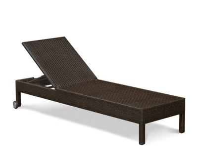 China Modern Outdoor Furniture Pool Sun Loungers Garden Rattan Chaise Lounge Beach Chair With Wheels for sale