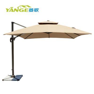 China Modern Design Double Layer Outdoor Umbrella Outdoor Restaurant Large Weather Furniture Sun Umbrella for sale