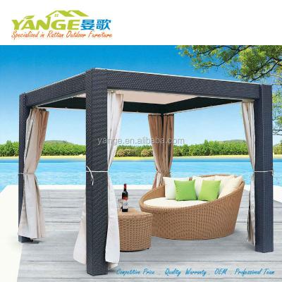 China Morden Square Outdoor Furniture Gazebo Wicker Rattan Gazebo for sale