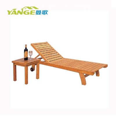 China Modern Outdoor Sun Lounger Hotel Sun Sofa Beach Folding Bed Wooden Chairs Resort Furniture Swimming Pool Sofa Outdoor Convertible Chair for sale