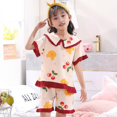 China Wholesale QUICK DRY Summer Shorts Sleeve Shorts Kids Pajamas Milk Beautiful Silk Fabric Princess Style for sale