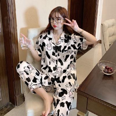 China Guaranteed QUICK DRY pattern quality low price women's luxury satin silk pajamas for sale