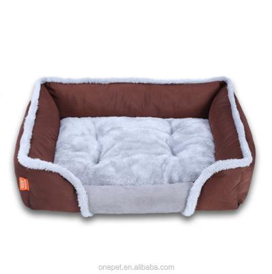 China Breathable Pet Dog Bed Sofa Products Eco Super Comfortable Cotton Filling Dog Bed Paw Print Oxford Dog Bed for sale