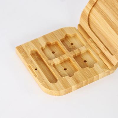 China Customized Handmade Cosmetics Makeup Packaging Empty Bamboo Eyeshadow Palette Magnetic Eyeshadow Case Box for sale