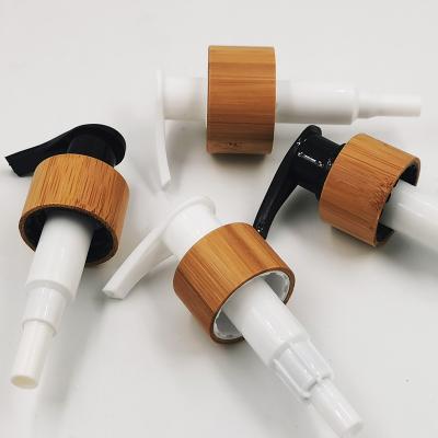 China Non Spill High End Customization Wooden Factory Bamboo Cosmetic 28/410 28/410 Lotion Pump For Plastic Bottle for sale