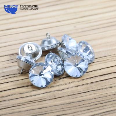 China Wejoy 20mm Washable Rhinestone Diamond Decorative Buttons Shape Interesting Diamond Upholstery Button For Sofa for sale