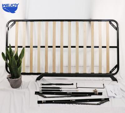 China Wejoy Wooden Foldable Bedroom Furniture Folding Double Bed Frames Hydraulic Gas Lift Queen Size Bed Frame for sale