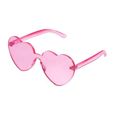 China Heart Summer Party Rimless Sunglasses Lace Heart Shaped Rimless Sunglasses For Girls for sale