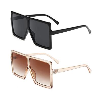 China Fashion Sunglasses Flat Surface Black Frame Shades For Men Shape Square Oversized Sunglasses for sale