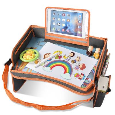 China Novelty Waterproof Car Seat Bag Eating Snack Tray Kids Travel Tray for Toddler Car Seat Organizer Portable Table Kids Travel Tray for sale