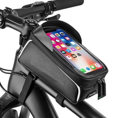 China Water Proof Bike Phone Front Frame Bag Waterproof Phone Mount Bag Phone Case Holder Cycling Top Tube Frame Bicycle Bag for sale