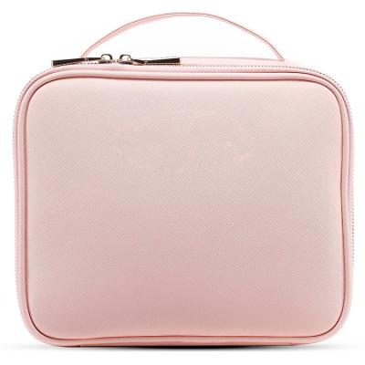 China Zipper Closure Pink Mini Makeup Case Portable Makeup Bag Small Cosmetic Organizer Case for sale