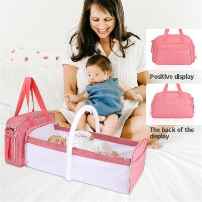 China With USB Small Color Custom Logo Crossbody Minimalist Customized Diaper Pad Mommy Diaper Bag With Basinet for sale