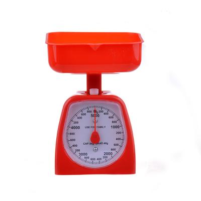 China PP or ABS+AS mask+All Essential Parts Kitchen Food Matel 5kg Rust Proof Retro Traditional Square Plastic Scale Dish Mechanical Cooking Food Scale for sale