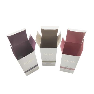 China Custom Recyclable Buckle Bottom Paper Card Foldable Cosmetics Boxes With Skincare Gift Box Packaging For Facial Set Box for sale