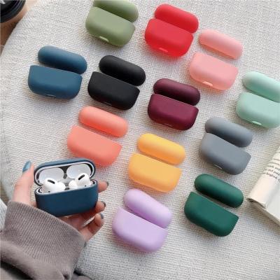 China Protect Factory Price Slot Body Plain Silicone Shockproof Case For Wireless Earphone Airpods 1 pro 2 earphone case for sale