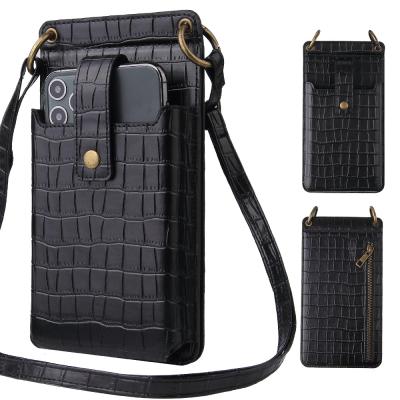 China Small Shoulder Bag Shockproof Luxury Women Designer Brand Patter Stone PU Leather Female Mini Messenger Wallet Purse For iphone 13 for sale