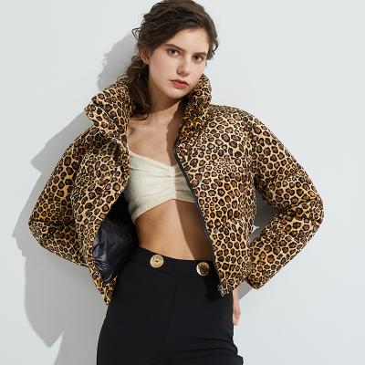 China Autumn And Winter European And Corduroy New Pattern Lovely Leopard Clothing Quilting Women Ladies Waterproof Denim Jacket Coat for sale