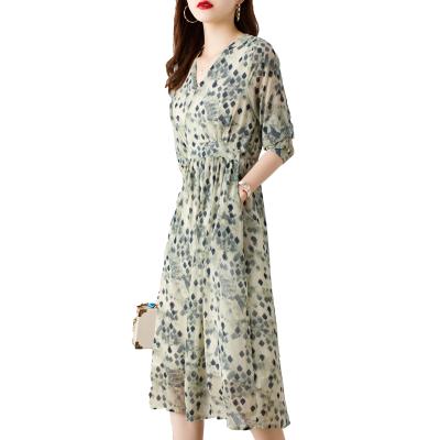 China 2021 Hot Selling Breathable Floral Dress Fashion Slim Slim Long Womens Dresses Sexy for sale