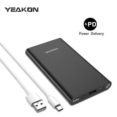 China Dual Output 10000mAh Dual Input Portable Charger 8 Pin Input Quick Charging QC 3.0 & PD 18W Power Bank Backup Battery With USB-C For iPhone X 11 for sale