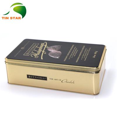 China Recycled Materials Wholesale Recycling Empty Fancy Metal Storage Package Box Chocolate Tin for sale