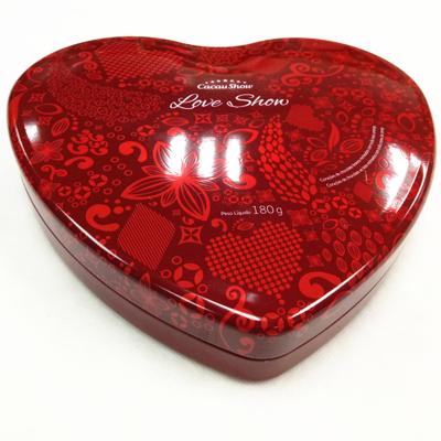 China Recycled Materials Heart Shape Custom Metal Tin Box For Chocolate for sale