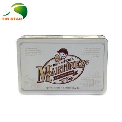 China Large Size Metal Biscuit Customized Package Box Food Cookie Empty Fancy Cookie Tin for sale