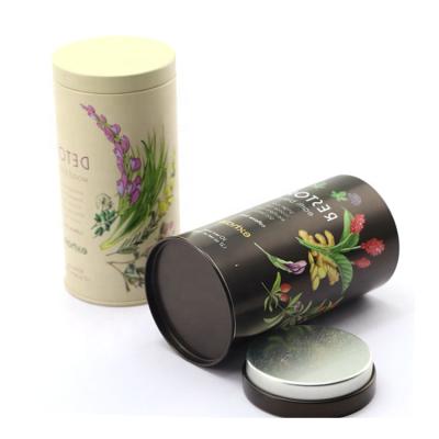 China Coffee Custom Empty Round Small Round Shaped Metal Box Tea Tin Can Canister for sale