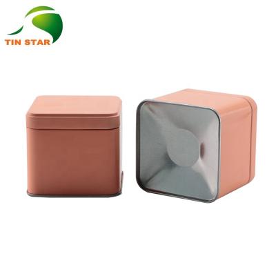 China Custom Square Shape Candy Logo Metal Packaging Box Container Mint Candy Tin Can for sale