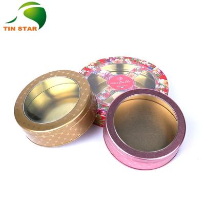 China Recycled Materials Wholesale Custom Tinplate Product Food Packaging Boxes Round Candy Tin Box for sale