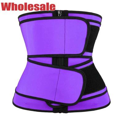 China Cintura doble Cincher de Double Compression Purple del instructor de la cintura del látex de la correa en venta