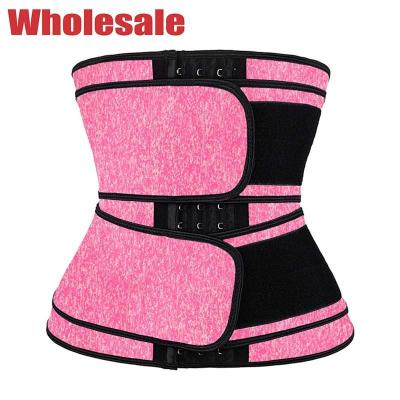 China Snow Pink 2XS Neoprene Waist Trainer Double Velcro Waist Cincher for sale