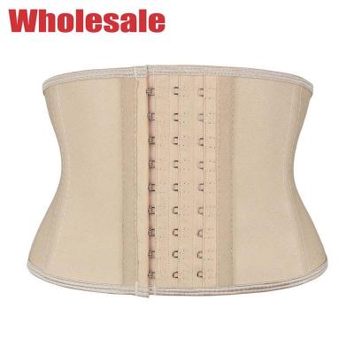 China Eye Closure Latex Short Torso Waist Trainer 9 Steel Boned Waist Trainer 5XL for sale