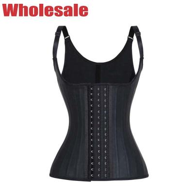 China 3 Rows Hook Latex Workout Waist Trainer Vest NANBIN Latex Sweat Vest for sale