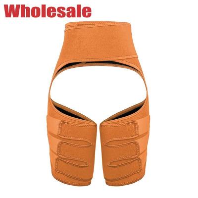 China Ergonomic Orange Thigh Shaper Sweat Thigh Trimmer With 3 Straps for sale