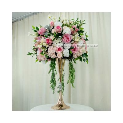 China LFB1863 Hot Sale Environmental Friendly Preserved 70cm White Pink Rose Kissing Flower Balls Wedding Decoration for sale