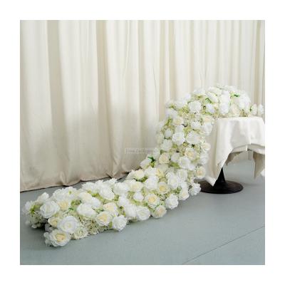 China Events decoration LFB445 2m factory direct sale white flower garland for wedding stage decoration for sale