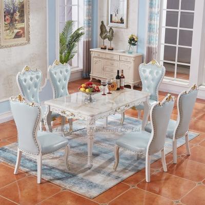 China CZ210728-1 Hot Sale Luckygoods Table Dining Table Luxury Marble Dining Table Set Artistic Wedding Decoration for sale