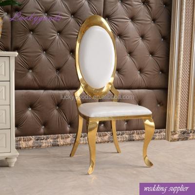 China Dining Chair LYZ026 Hot Sale Gold Stainless Steel Chair PU Dining Chair for sale